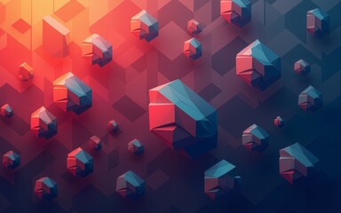 Geometric Background Featuring Abstract Shapes Inspired by Modern Technology. High quality