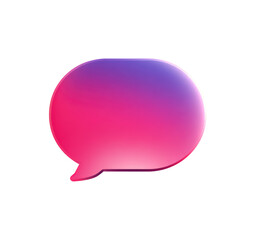 A vibrant, gradient-filled speech bubble
