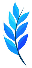 Fototapeta premium Vibrant blue stylized leaf graphic