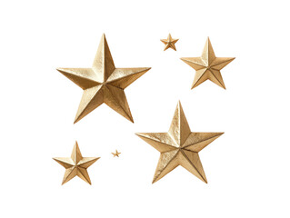 Obraz premium Gold stars, various sizes, on a black background