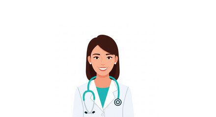 Fototapeta premium Smiling Female Doctor with Stethoscope - Professional Healthcare Character Illustration