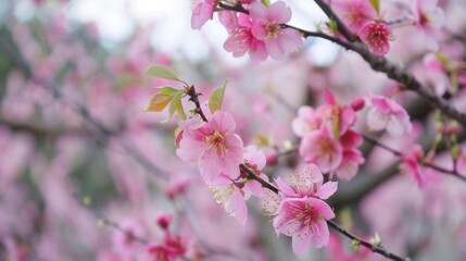 Cherry Blossom Season: Masses of Pink Blooms in Parks and Gardens