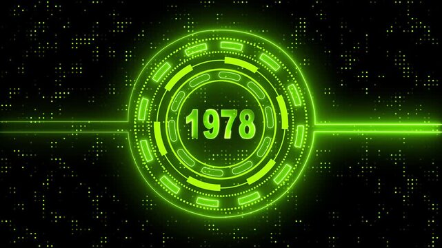 Virtual Technology Timeline Intro &ndash; 1978 Highlight. Cyber Technology Digital Timeline Motion Graphic &ndash; 1978.