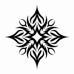 Abstract black and white tribal tattoo design element with symmetrical shapes vector illustration for background design template isolated on white