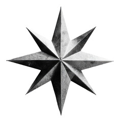 Obraz premium Detailed grayscale starburst, sharp points