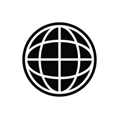 Stylized globe with blue accents isolated on white background