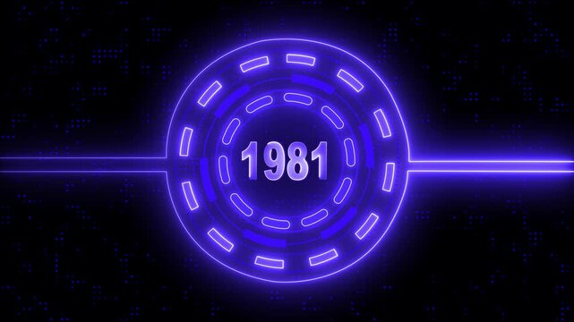 Virtual Technology Timeline Intro &ndash; 1981 Highlight. Cyber Technology Digital Timeline Motion Graphic &ndash; 1981.