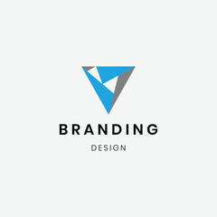 Modern geometric style letter "V" logo