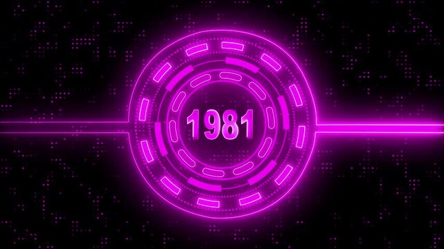 Virtual Technology Timeline Intro &ndash; 1981 Highlight. Cyber Technology Digital Timeline Motion Graphic &ndash; 1981.