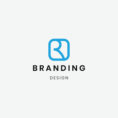 Modern geometric style letter "R" logo