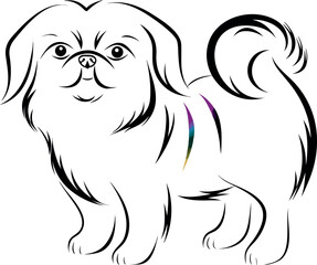Vector tattoo-style dog illustration with tribal and floral design elements