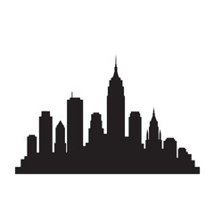 Obraz premium Vector illustration of the iconic new york city skyline silhouette isolated on white background