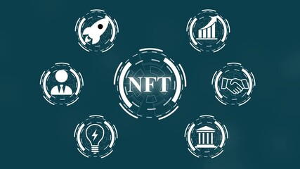 NFT System Automation on Virtual Data Center. Interface Futuristic Technology & Business Integration. - Powered by Adobe