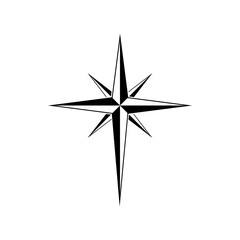 compass star vector template, north star, or star of bethlehem