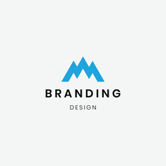 Abstract geometric simple " M" logo template