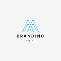 Abstract geometric simple " M" logo template