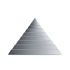 3D rendered silver pyramid, tiered design