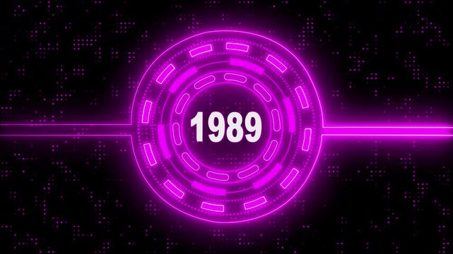 Virtual Technology Timeline Intro &ndash; 1989 Highlight. Cyber Technology Digital Timeline Motion Graphic &ndash; 1988