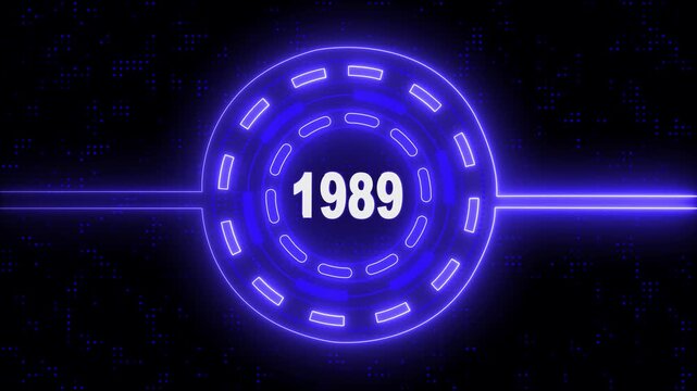 Virtual Technology Timeline Intro &ndash; 1989 Highlight. Cyber Technology Digital Timeline Motion Graphic &ndash; 1988