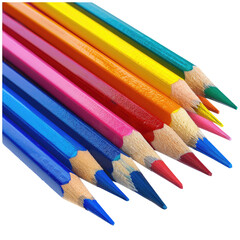 Fototapeta premium Colorful pencils arranged in a diagonal