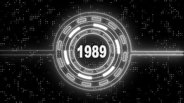Virtual Technology Timeline Intro &ndash; 1989 Highlight. Cyber Technology Digital Timeline Motion Graphic &ndash; 1988