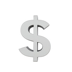 Fototapeta premium Isolated three-dimensional dollar sign.