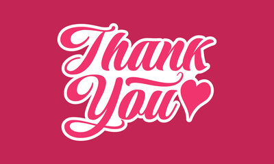 Thank You Hand Lettering Typography Vector