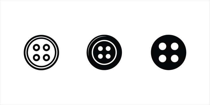 clothing button vector set hand drawn illustration on white background, silhouette vector icon set.