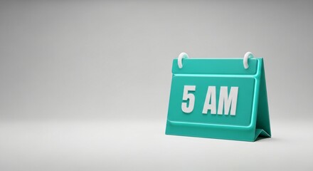 Bright Teal "5 AM" Morning Calendar