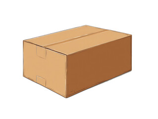 A simple, light beige cardboard box, angled slightly