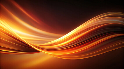 Vibrant orange and yellow abstract wavy lines on dark background
