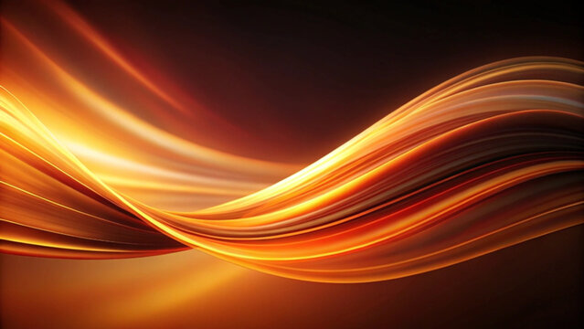 Vibrant orange and yellow abstract wavy lines on dark background