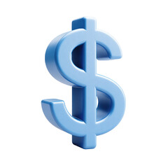 Obraz premium Light-blue 3D dollar sign