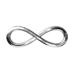 Naklejka premium Silver infinity symbol, 3D rendered