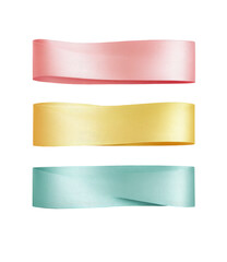 Obraz premium Three horizontal rectangular shapes, smooth gradients of pale rose, gold, and teal, outlined in a contrasting color