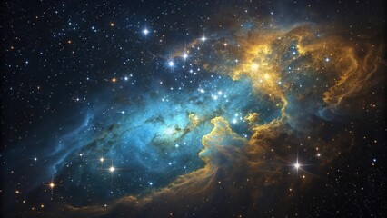 Fototapeta premium Vast Cosmic Nebula Illuminated by Twinkling Stars in the Depths of Space