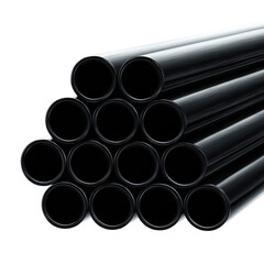 Stacked black metal pipes