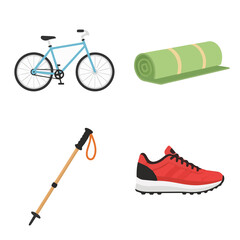 Sports items object illustrations design - Objects for active Life