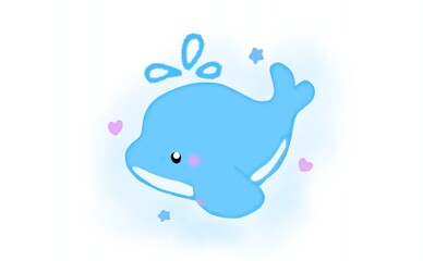 vector illustration of a blue whale