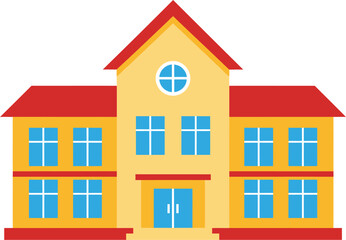 Cute school building illustration