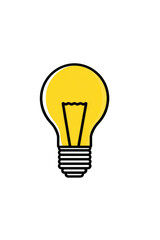 Illuminating yellow lightbulb graphic on black background