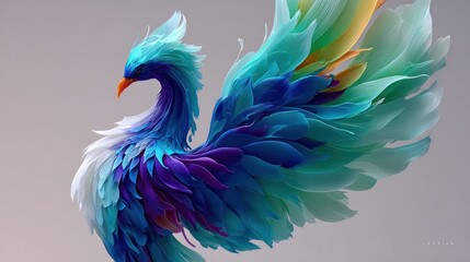 Obraz premium Colorful abstract stylized bird