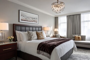 Luxurious hotel bedroom interior