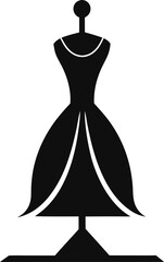 A Ball Gown on a Mannequin Minimalist Vector Icon