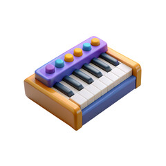 Synthesizer Keyboard 3D Transparent Background