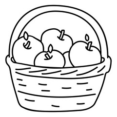 Basket of apples autumn season