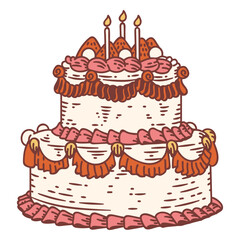 Beautifully decorated birthday cake