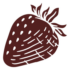 Brown strawberry cut out