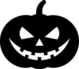 A Jack O' Lantern for Halloween Clean Vector Silhouette