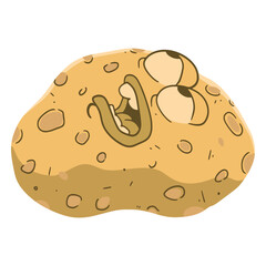 Cartoon potato with an open mouth